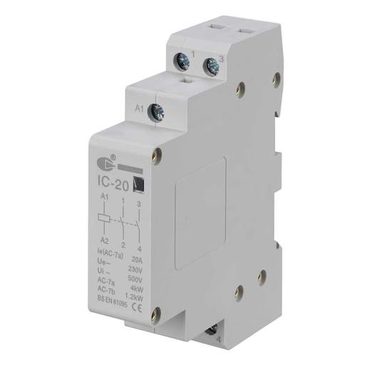 Lewden 230V 20A 2 Pole Contactor with 2 NO Contacts