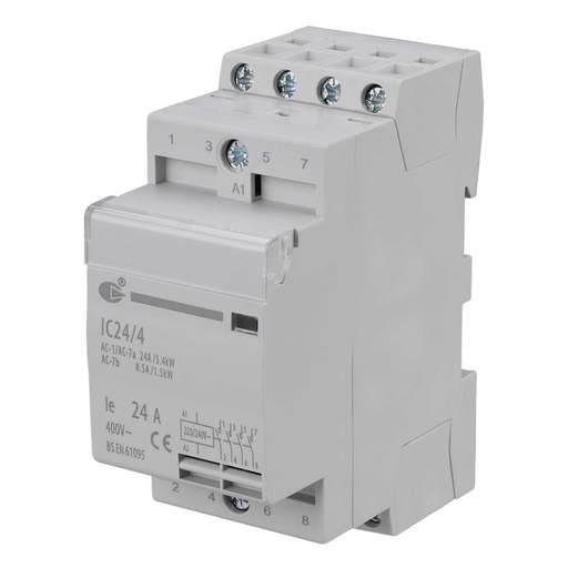 Lewden 230V 24A 4 Pole Contactor with 4 NO Contacts