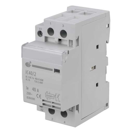Lewden 230V 40A 2 Pole Contactor with 2 NO Contacts