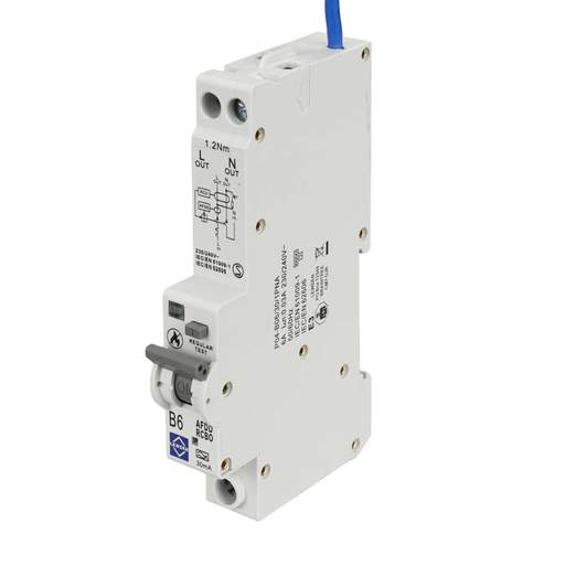 Lewden 6A Double Pole 1 Module B Curve 6kA 30mA Type A AFDD Combined RCBO