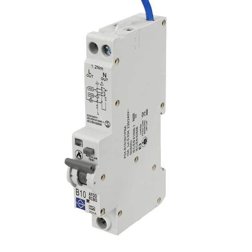Lewden 10A Double Pole 1 Module B Curve 6kA 30mA Type A AFDD Combined RCBO