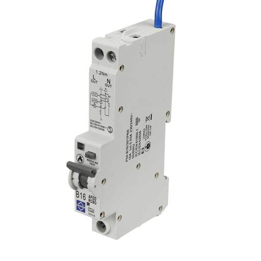 Lewden 16A Double Pole 1 Module B Curve 6kA 30mA Type A AFDD Combined RCBO