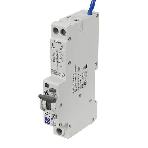 Lewden 20A Double Pole 1 Module B Curve 6kA 30mA Type A AFDD Combined RCBO