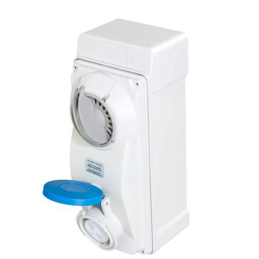 Lewden 16A 2P+E 230V Interlocked Switched Socket IP44
