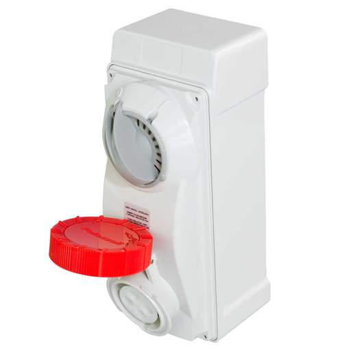 Lewden 16A 3P+E 415V Interlocked Switched Socket IP67