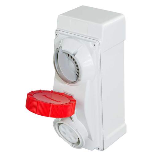 Lewden 16A 3P+N+E 415V Interlocked Switched Socket IP67