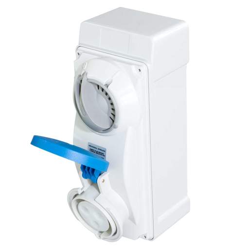 Lewden 32A 2P+E 230V Interlocked Switched Socket IP44