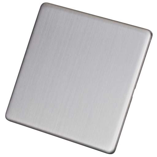 LGA Selectric 1 Gang Blank Plate Screwless Satin Chrome