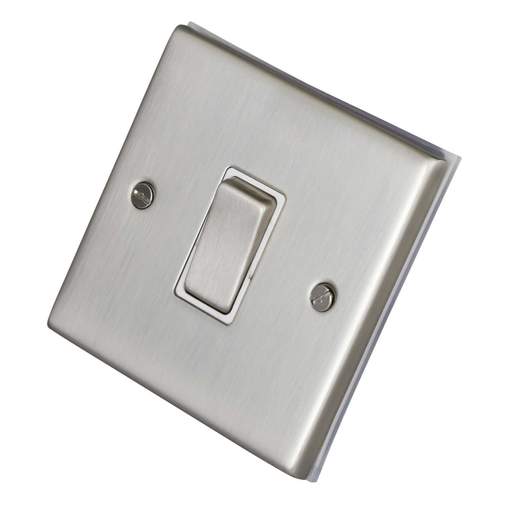 LGA Selectric 7M-Pro 1 Gang Intermediate Switch Metal / White Insert Satin Chrome