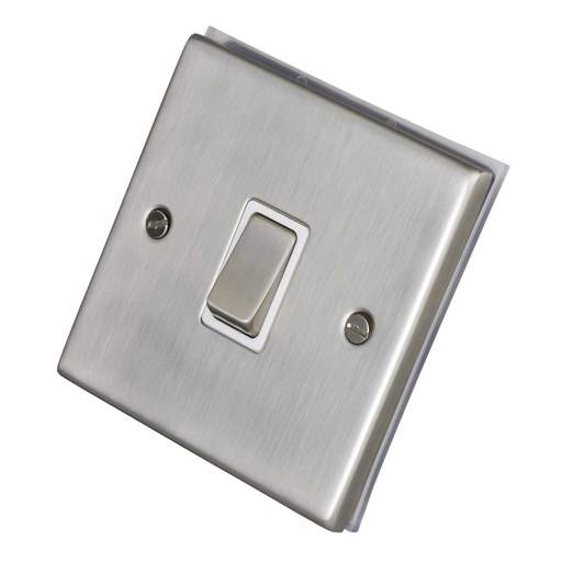 LGA Selectric 7M-Pro 20A DP Switch Metal / White Insert Satin Chrome