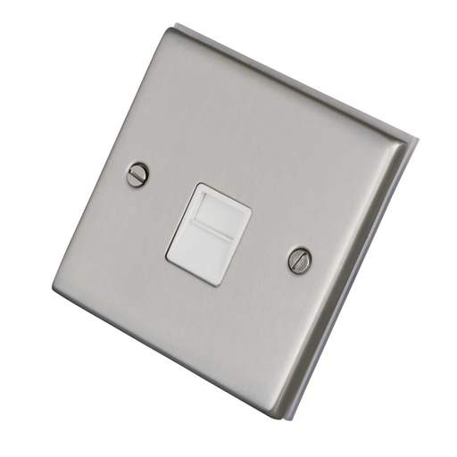 LGA Selectric 7M-Pro 1 Gang Secondary Telephone White Insert Satin Chrome