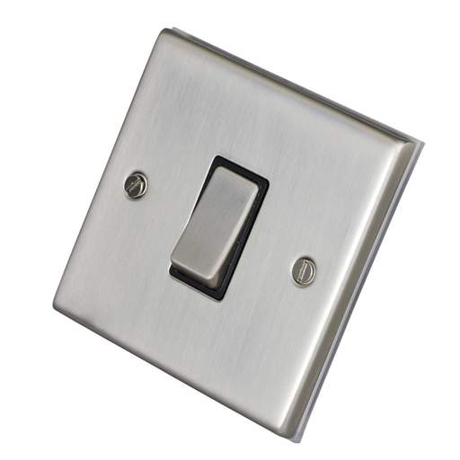 LGA Selectric 7M-Pro 10A 1 Gang 2 Way Switch Metal / Black Insert Satin Chrome