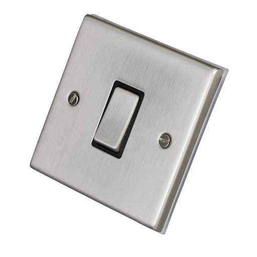 LGA Selectric 7M-Pro 1 Gang Intermediate Switch Metal / Black Insert Satin Chrome
