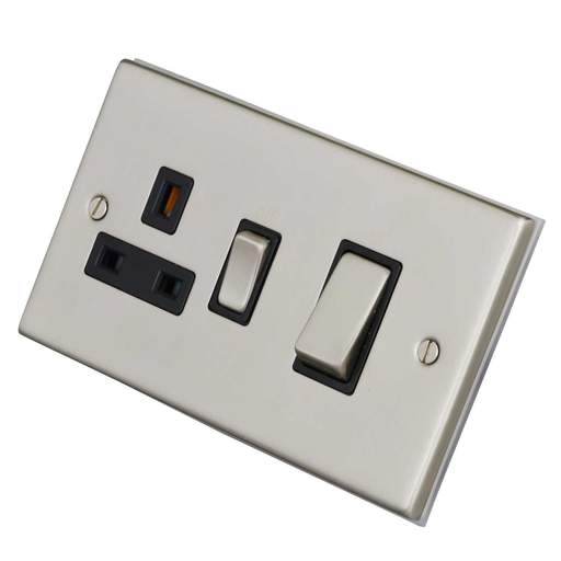 LGA Selectric 7M-Pro 45A Cooker Control Unit Metal / Black Insert Satin Chrome