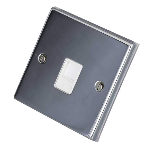 LGA Selectric 7M-Pro 1 Gang RJ45 Data Socket White Insert Polished Chrome