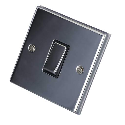 LGA Selectric 7M-Pro 10A 1 Gang 2 Way Switch Metal / Black Insert Polished Chrome