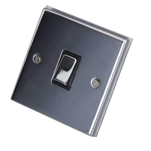 LGA Selectric 7M-Pro 20A DP Switch Metal / Black Insert Polished Chrome