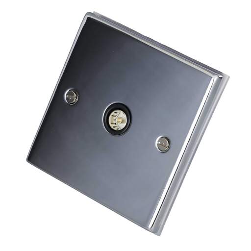LGA Selectric 7M-Pro 1 Gang Coaxial Socket Black Insert Polished Chrome