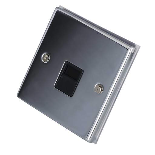LGA Selectric 7M-Pro 1 Gang Master Telephone Socket Black Insert Polished Chrome