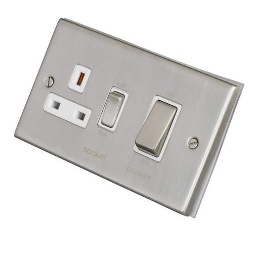 LGA Selectric 7M-Pro 45A Cooker Control Unit Metal / White Insert Satin Chrome