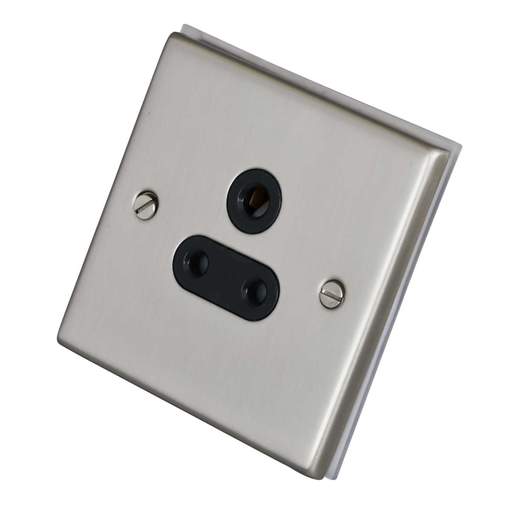 LGA Selectric 7M-Pro 5A 1 Gang Socket Black Insert Satin Chrome