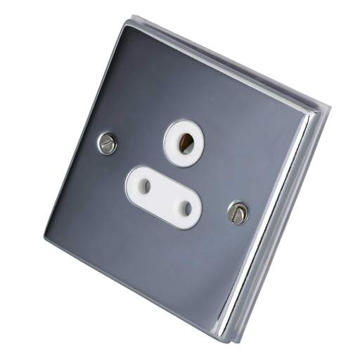 LGA Selectric 7M-Pro 5A 3 Pin Round Pin Socket White Insert Polished Chrome