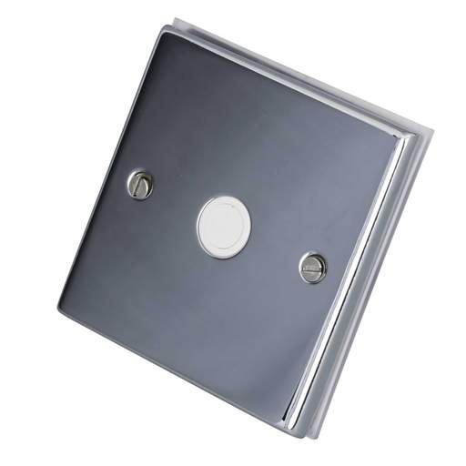 LGA Selectric 7M-Pro 20A 1 Gang Flex Outlet White Insert Polished Chrome