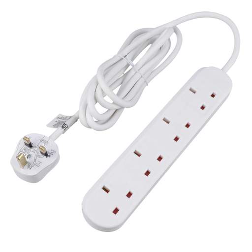 LGA Selectric 13A 3m 4 Gang Extension Lead White