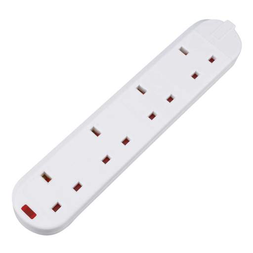 LGA Selectric 13A 4 Gang Extension Lead with Neon White