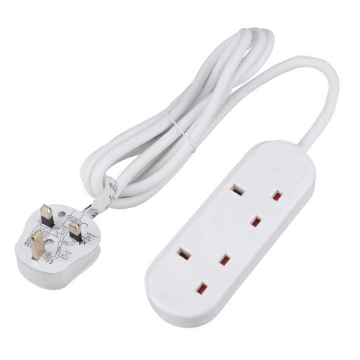 LGA Selectric 13A 2m 2 Gang Extension Lead White