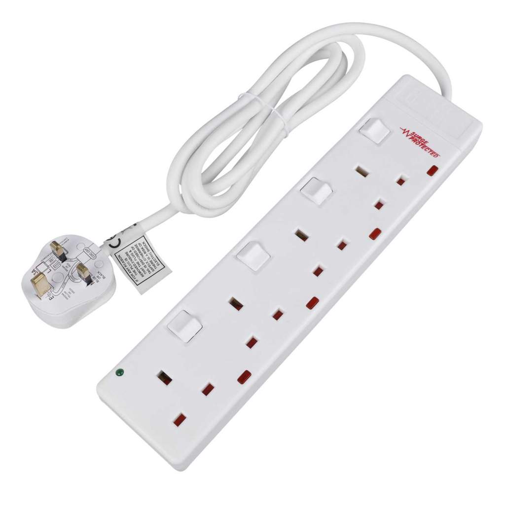 LGA Selectric 13A 2m 4 Gang Individually Switched Extension Lead