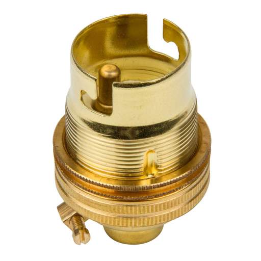 S Lilley M10 x 1mm Threaded Entry Lampholder with Shade Ring (Sold in 1's)