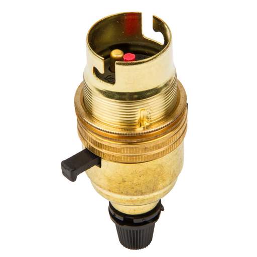 S Lilley Switched Brass Lampholder (Sold in 1's)
