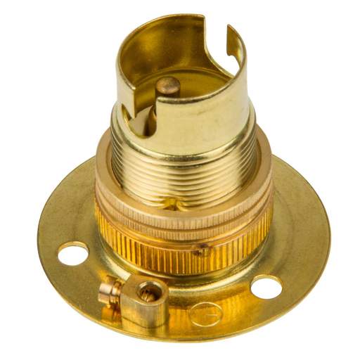 S Lilley Three Hole with Shade Ring Batten Fixing Lampholder (Sold in 1's)