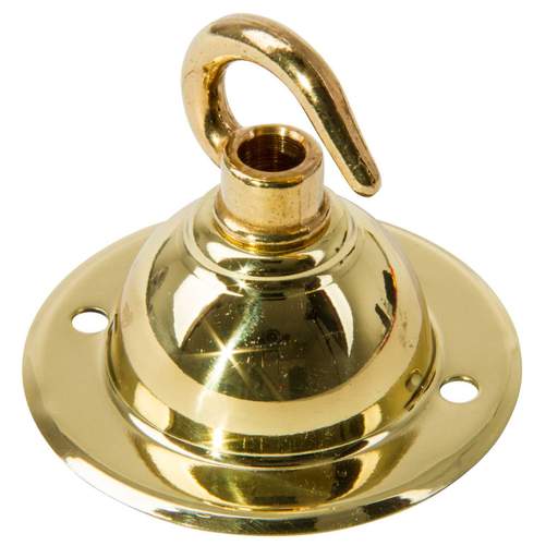S Lilley 65mm OD Ceiling Hook Plate Polished Brass (Sold in 1's)