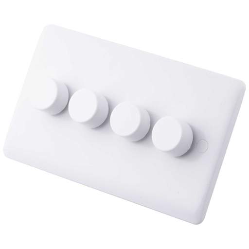 M2 Slimline 4 Gang 40 - 400W (5 - 150W) Intelligent Dimmer White