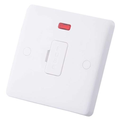 M2 Slimline 13A Unswitched Fused Spur with Neon and Flex Outlet White
