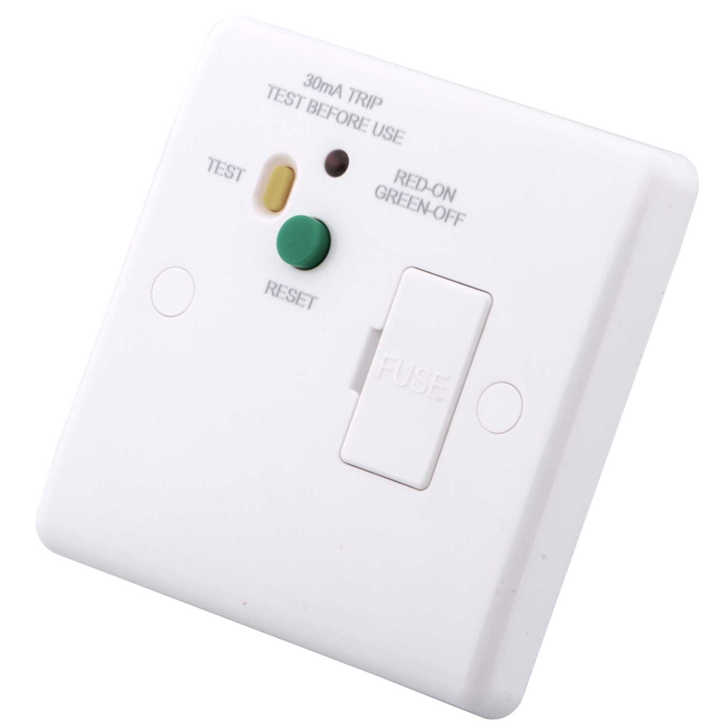 M2 Slimline 13A Type A RCD Fused Spur White (1010049) CEF