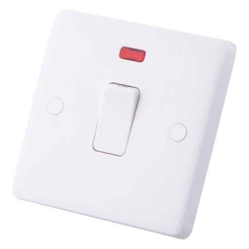 M2 Slimline 20A DP Switch with Neon White