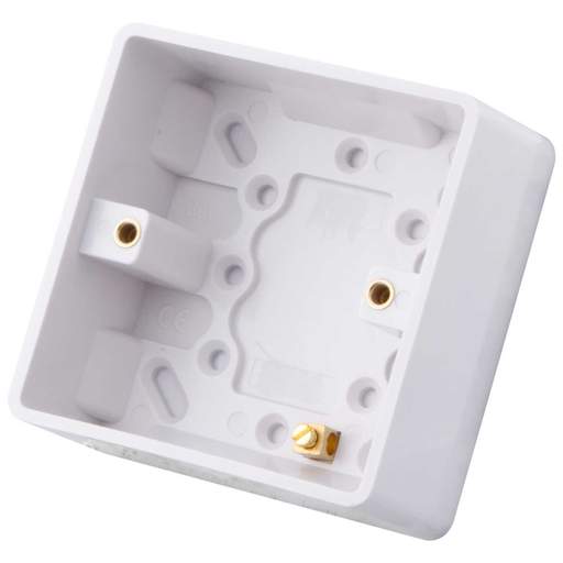 M2 Slimline 1 Gang 35mm Pattress Box White