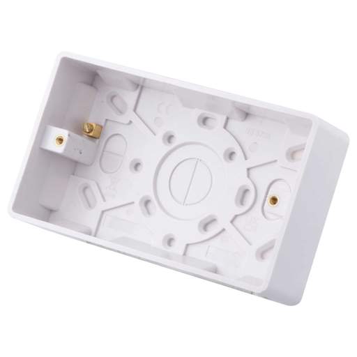 M2 Slimline 2 Gang 35mm Pattress Box White