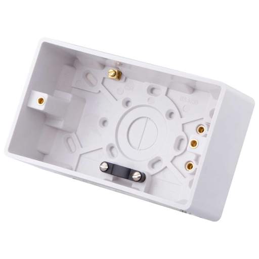 M2 Slimline 2 Gang 47mm Pattress Box White