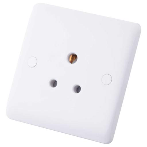 M2 Slimline 5A 1 Gang Unswitched Socket White