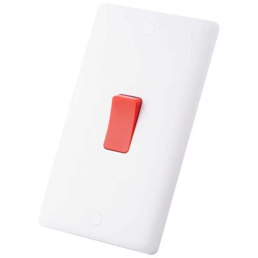 M2 Slimline 45A DP 2 Gang Switch White