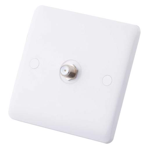 M2 Slimline 1 Gang Satellite Socket White