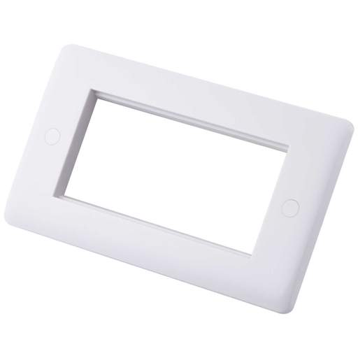 M2 Slimline 2 Gang 4 Euro Module Front Plate White