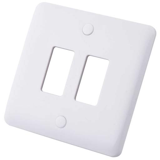 M2 Slimline 2 Gang Grid Front Plate