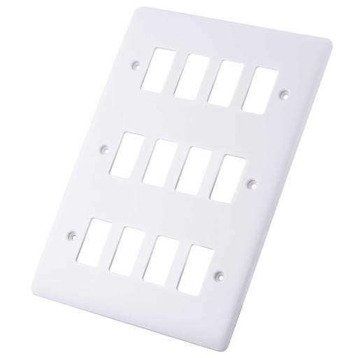 M2 Slimline 12 Gang Grid Front Plate