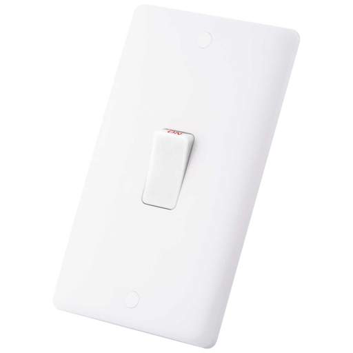 M2 Slimline 45A DP 2 Gang Switch White Rocker