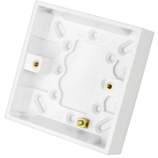 M2 Square 1 Gang 16mm Pattress Back Box White (2010-070) | CEF